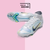 Giày Bóng Đá TQ Nike Mercurial 22 Superfly 8 Elite Trắng Xám Vạch Đen Cổ Cao FG
