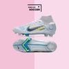 Giày Bóng Đá TQ Nike Mercurial 22 Superfly 8 Elite Trắng Xám Vạch Đen Cổ Cao FG