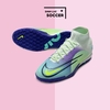 Giày Bóng Đá SF Nike Mercurial Superfly 8 Elite MDS005 Trắng Tím Xanh Ngọc Cổ Cao TF