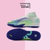 Giày Bóng Đá SF Nike Mercurial Superfly 8 Elite MDS005 Trắng Tím Xanh Ngọc Cổ Cao TF