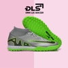 Giày Bóng Đá Nike Mercurial Superfly 9 Academy Xám Đế Xanh Lá Cổ Cao TF