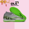 Giày Bóng Đá Nike Mercurial Superfly 9 Academy Xám Đế Xanh Lá Cổ Cao TF