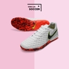 Giày Bóng Đá SF Nike Tiempo 8 Trắng Đế Đỏ Rằn Ri TF