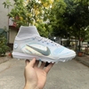Giày Bóng Đá SF Nike Mercurial 22 Superfly 8 Elite Trắng Xám Vạch Đen Cổ Cao TF