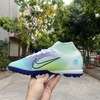 Giày Bóng Đá SF Nike Mercurial Superfly 8 Elite MDS005 Trắng Tím Xanh Ngọc Cổ Cao TF