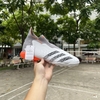 Giày Bóng Đá SF Adidas Predator Freak+ Trắng Xám Đế Cam Cổ Cao Không Dây TF