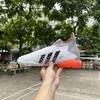 Giày Bóng Đá SF Adidas Predator Freak+ Trắng Xám Đế Cam Cổ Cao Không Dây TF