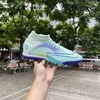 Giày Bóng Đá SF Nike Mercurial Vapor 14 Academy MDS005 Trắng Tím Xanh Ngọc Cổ Cao - TF