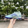 Giày Bóng Đá SF Nike Mercurial Vapor 14 Academy MDS005 Trắng Tím Xanh Ngọc Cổ Cao - TF