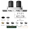 Đèn Spotlight Trimless Vuông Đôi MG-100302PT55-2