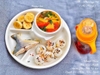 KHAY ĂN DẶM 3 NGĂN BBQ HÌNH TRÒN CÓ NGĂN ĐỂ CỐC THÌA NĨA
