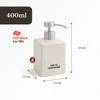 (400ml) Bình sứ to đựng dầu gội, sữa tắm, nước rửa tay khách sạn - dáng vuông vòi inox