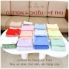 Set vải cotton caro phối màu trơn cho sơ sinh - mẹ bé, co giãn 2 chiều và 4 chiều, mềm mịn, thấm hút