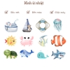 Hình ủi nhiệt - chủ đề ĐẠI DƯƠNG - sử dụng bàng là ép hình lên quần áo, không phai màu, k nứt nẻ, giặt máy vô tư