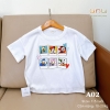 Áo thun cotton Hàn màu trắng cho bé trai, bé gái - hàng thiết kế giành riêng cho bé UNU, size 1-5 tuổi (10-20 kg)