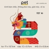 Pet - Hình ủi nhiệt trang trí quần áo chủ đề Tết Nguyên Đán, mẫu mới 2024, sỉ và lẻ.
