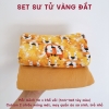 2C | set vải cotton 2 chiều họa tiết + màu trơn, may quần áo mùa hè cho bé