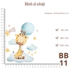 Hình ủi nhiêt - Chủ đề Bóng Bay - sử dụng bàn ủi ép hình lên quần áo, đầm váy,....giặt máy vô tư