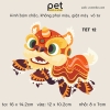 Pet - Hình ủi nhiệt trang trí quần áo chủ đề Tết Nguyên Đán, mẫu mới 2024, sỉ và lẻ.