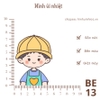 Hình ủi nhiệt - chủ đề BÉ YÊU - sử dụng bàn lá ép lên quần áo, giặt máy vô tư,...