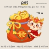 Pet - Hình ủi nhiệt trang trí quần áo chủ đề Tết Nguyên Đán, mẫu mới 2024, sỉ và lẻ.