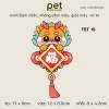 Pet - Hình ủi nhiệt trang trí quần áo chủ đề Tết Nguyên Đán, mẫu mới 2024, sỉ và lẻ.
