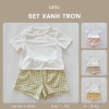 Bộ thun cotton 4 chiều UNU  cho bé trai bé gái,1-10 tuổi (8-28kg), quần caro - áo trắng trơn