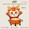 Pet - Hình ủi nhiệt trang trí quần áo chủ đề Tết Nguyên Đán, mẫu mới 2024, sỉ và lẻ.