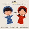 Pet - Hình ủi nhiệt trang trí quần áo chủ đề Tết Nguyên Đán, mẫu mới 2024, sỉ và lẻ.