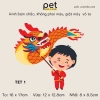 Pet - Hình ủi nhiệt trang trí quần áo chủ đề Tết Nguyên Đán, mẫu mới 2024, sỉ và lẻ.