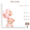 Hình ủi nhiêt - Chủ đề Bóng Bay - sử dụng bàn ủi ép hình lên quần áo, đầm váy,....giặt máy vô tư