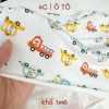 4c | Vải thun cotton co giãn 4 chiều họa tiết ô tô siêu đang yêu cho bé trai