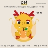 Pet - Hình ủi nhiệt trang trí quần áo chủ đề Tết Nguyên Đán, mẫu mới 2024, sỉ và lẻ.