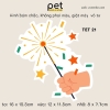 Pet - Hình ủi nhiệt trang trí quần áo chủ đề Tết Nguyên Đán, mẫu mới 2024, sỉ và lẻ.