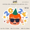Pet - Hình ủi nhiệt trang trí quần áo chủ đề Tết Nguyên Đán, mẫu mới 2024, sỉ và lẻ.