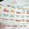4c | Vải thun cotton co giãn 4 chiều họa tiết ô tô siêu đang yêu cho bé trai