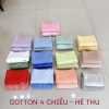 Set vải cotton caro phối màu trơn cho sơ sinh - mẹ bé, co giãn 2 chiều và 4 chiều, mềm mịn, thấm hút
