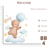 Hình ủi nhiêt - Chủ đề Bóng Bay - sử dụng bàn ủi ép hình lên quần áo, đầm váy,....giặt máy vô tư
