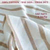 Vải thun cotton Single - cotto khô kẻ nâu  và nâu, vải dày dặn, may áo thun nam, nữ, gia đình,...
