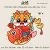 Pet - Hình ủi nhiệt trang trí quần áo chủ đề Tết Nguyên Đán, mẫu mới 2024, sỉ và lẻ.
