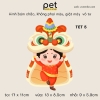 Pet - Hình ủi nhiệt trang trí quần áo chủ đề Tết Nguyên Đán, mẫu mới 2024, sỉ và lẻ.