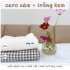 Set vải cotton caro phối màu trơn cho sơ sinh - mẹ bé, co giãn 2 chiều và 4 chiều, mềm mịn, thấm hút
