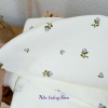Vải cotton gân Hoa nhí xinh xắn cho mẹ và bé mặc 4 mùa.