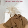 Vải thun cotton Single - cotto khô kẻ nâu  và nâu, vải dày dặn, may áo thun nam, nữ, gia đình,...