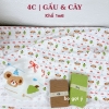 4C | Vải thun cotton 4 chiều in họa tiết đáng yêu cho trẻ sơ sinh, trẻ nhỏ, mẹ bé
