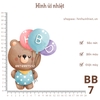 Hình ủi nhiêt - Chủ đề Bóng Bay - sử dụng bàn ủi ép hình lên quần áo, đầm váy,....giặt máy vô tư