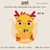 Pet - Hình ủi nhiệt trang trí quần áo chủ đề Tết Nguyên Đán, mẫu mới 2024, sỉ và lẻ.