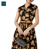 Đầm đen họa tiết bông Joyce