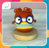 MEDIUM ANIMALS BIG EYES OWL-pink red