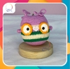 MEDIUM ANIMALS BIG EYES OWL-pink red